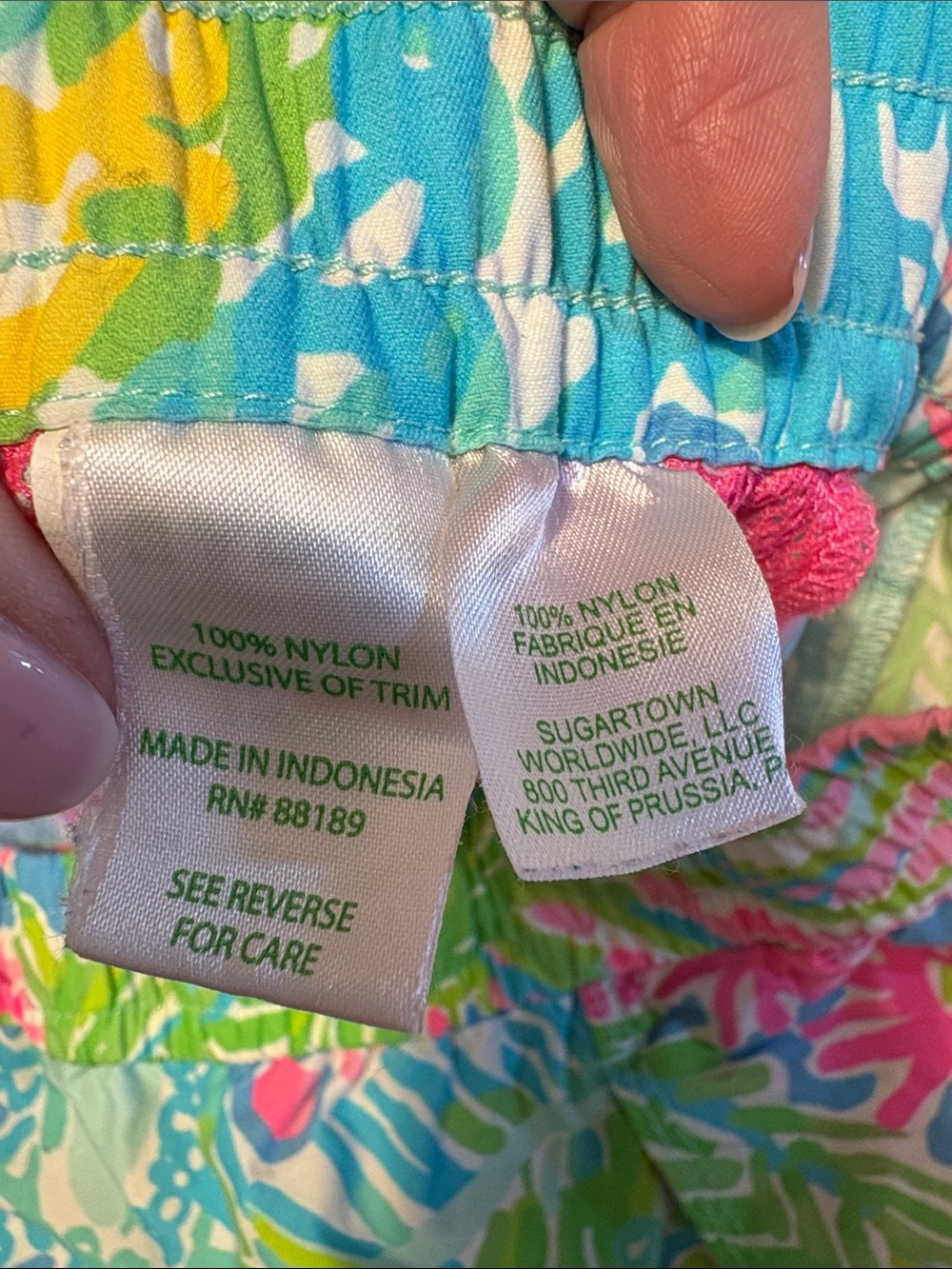 Lilly Pulitzer Luxletic Tropical Print Shorts — Pink & Green - Picture 6 of 8